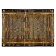 thumbnail image 1 of ESENCIA Indoor/Outdoor Power Loomed Latex Back Non Slip Mat - Traditional Stripe Lodge Southwestern Colorful (Tribal Stripe Gold) (2'5" x 3'11"), 1 of 5