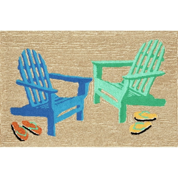 Liora Manne Frontporch Adirondack Indoor Outdoor Area Rug Seaside 5x8 Weather-Resistant
