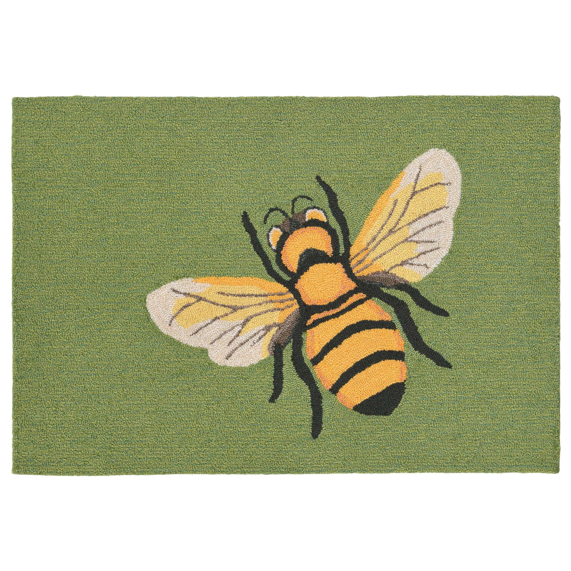 Liora Manne Frontporch Bee Indoor Outdoor Area Rug Green - Walmart.com