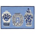 thumbnail image 1 of Liora Manne Frontporch Ginger Jars Indoor Outdoor Area Rug Blue, 1 of 5