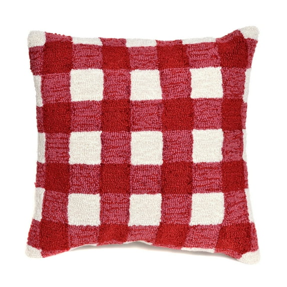 Frontporch Gingham Pillow-Color:Red