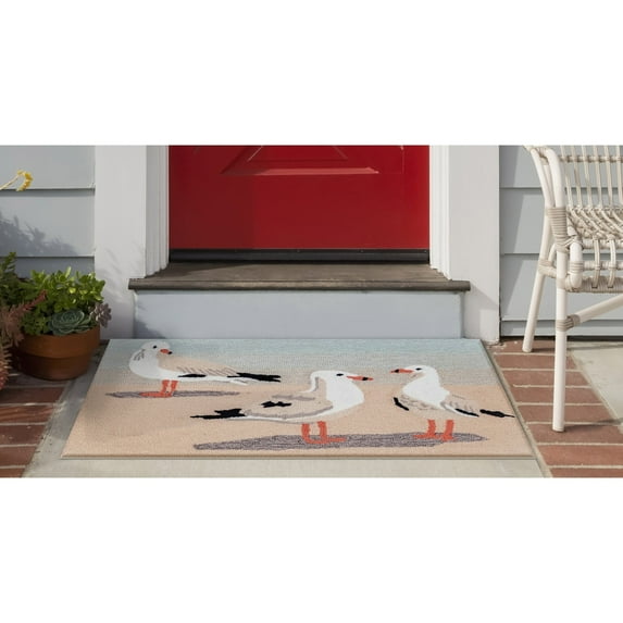 Liora Manne Frontporch Gulls Indoor Outdoor Area Rug Sand