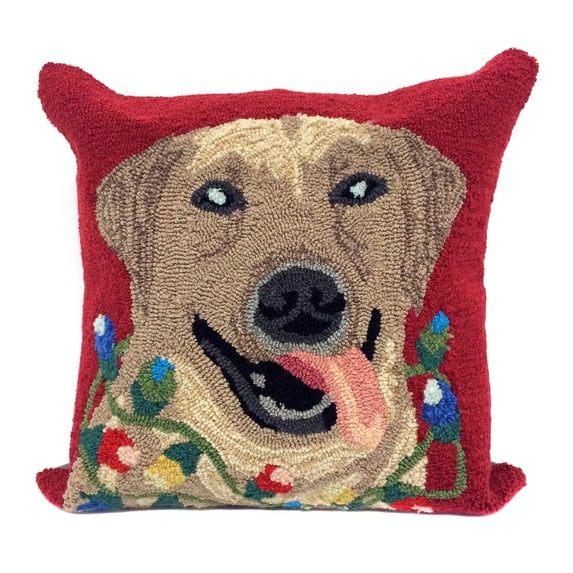 Liora Manne Frontporch Happy Holidays Indoor Outdoor Decorative Pillow Red