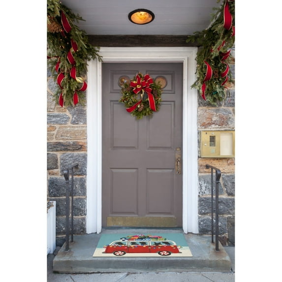 Liora Manne Frontporch Happy Howlidays Indoor Outdoor Area Rug Red
