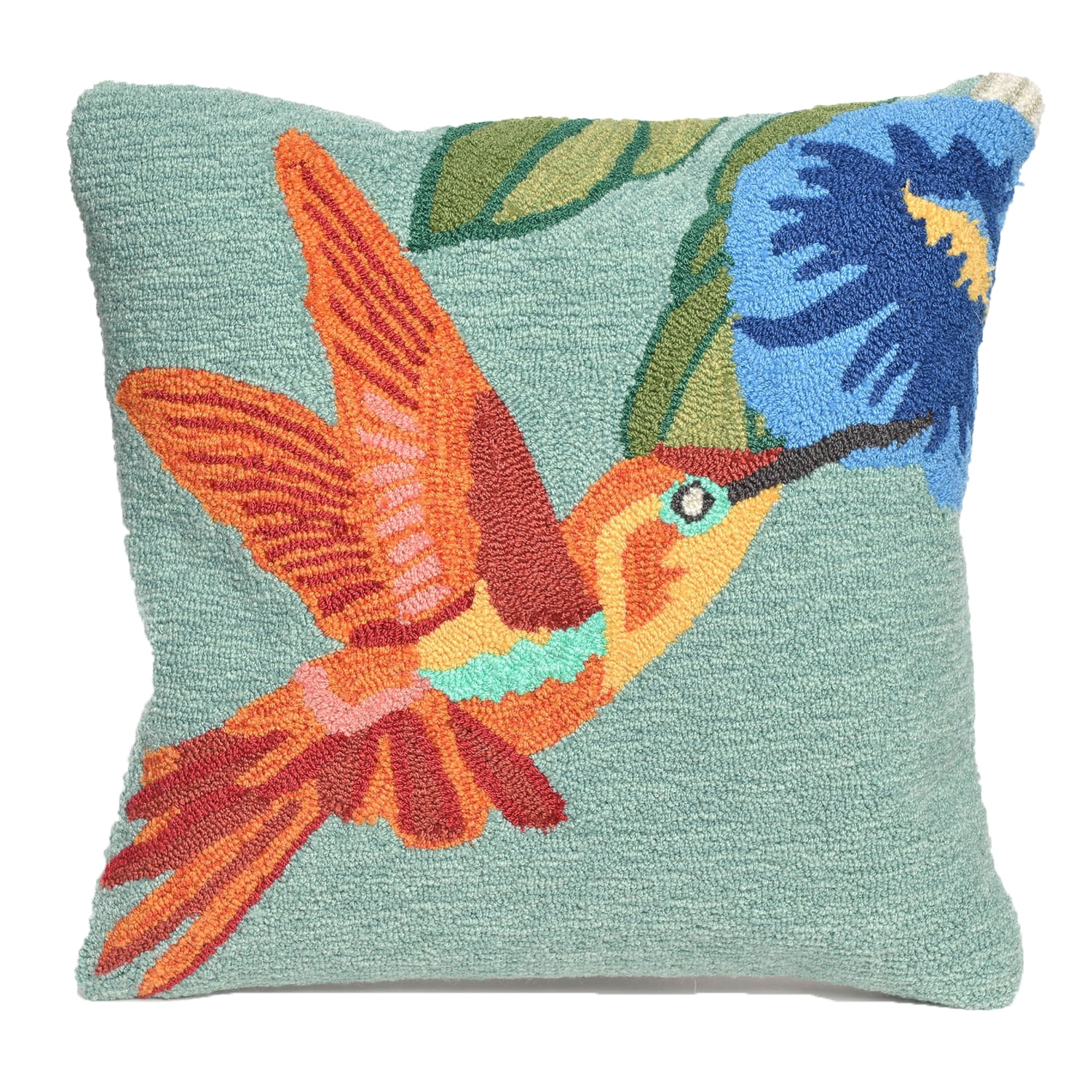 Liora Manne Frontporch Hummingbird Indoor Outdoor Decorative Pillow Sky