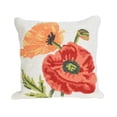 thumbnail image 1 of Liora Manne Frontporch Icelandic Poppies Indoor/Outdoor Pillow Natural 18" Square, 1 of 5