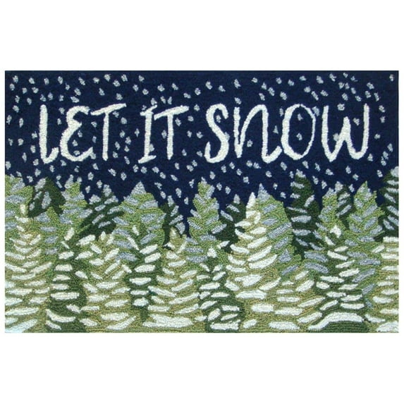 Liora Manne Frontporch Let It Snow Area Rug Indoor Outdoor Midnight 5x8
