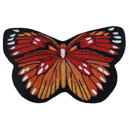 FrontPorch Indoor/Outdoor Hand Tufted Durable Area Rug - Contemporary Botanical nature Decorative (Monarch Orange) (1'8" x 2'10" Shaped)
