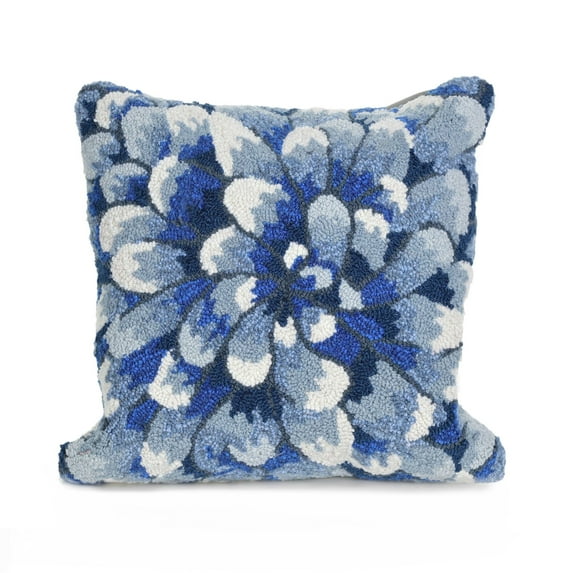 Liora Manne Frontporch Mum Indoor Outdoor Decorative Pillow Blue