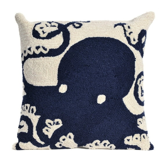 Liora Manne Frontporch Octopus Indoor Outdoor Decorative Pillow Navy