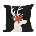 thumbnail image 1 of Liora Manne Frontporch Reindeer Indoor Outdoor Decorative Pillow Black, 1 of 6
