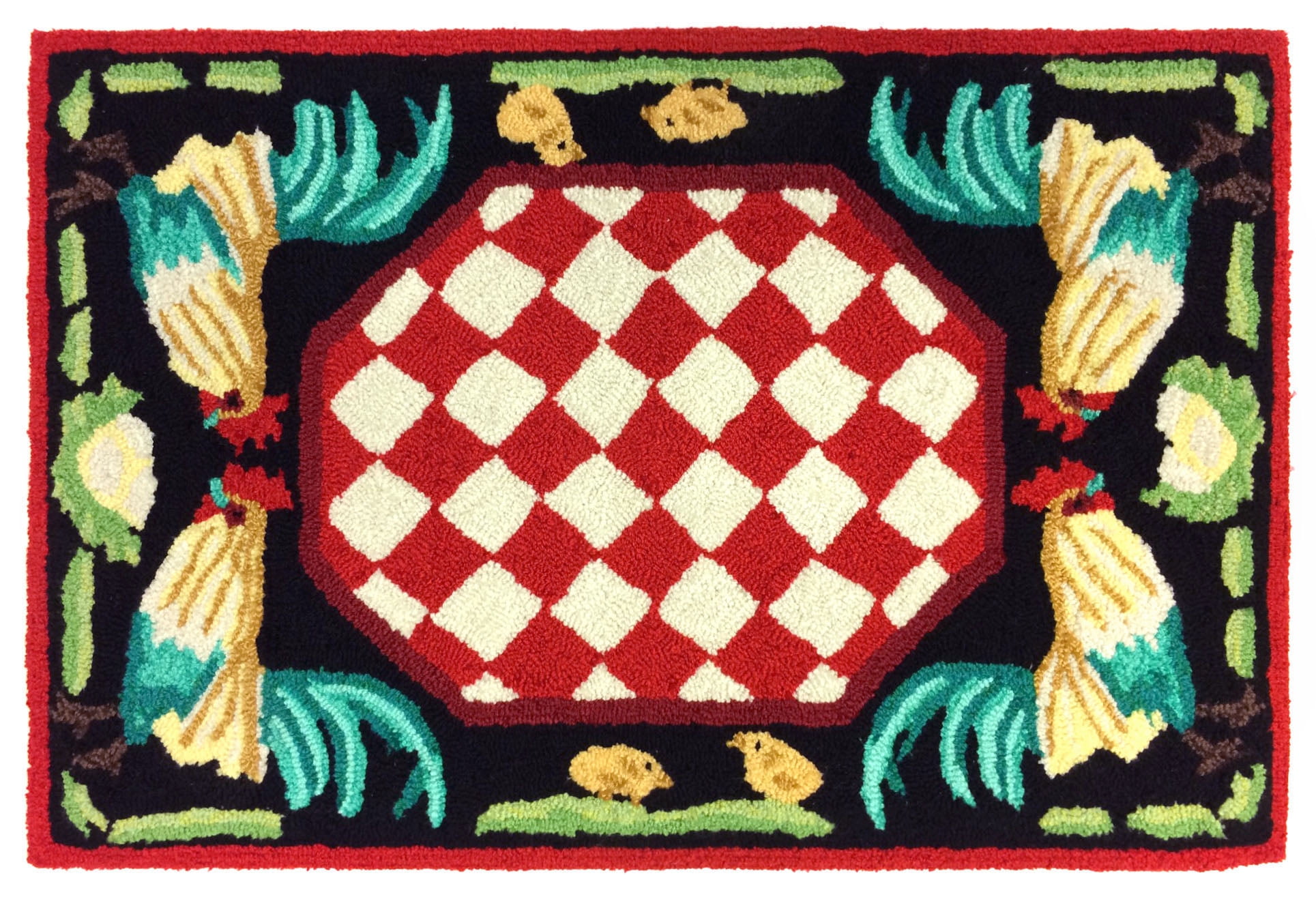 Liora Manne Frontporch Rooster Indoor/Outdoor Rug Red 24