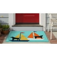 thumbnail image 1 of Liora Manne Frontporch Sailing Dog Indoor Outdoor Area Rug Blue, 1 of 4