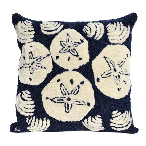 Liora Manne Frontporch Shell Toss Indoor Outdoor Decorative Pillow Navy