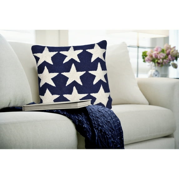 Liora Manne Frontporch Stars Indoor Outdoor Decorative Pillow Blue