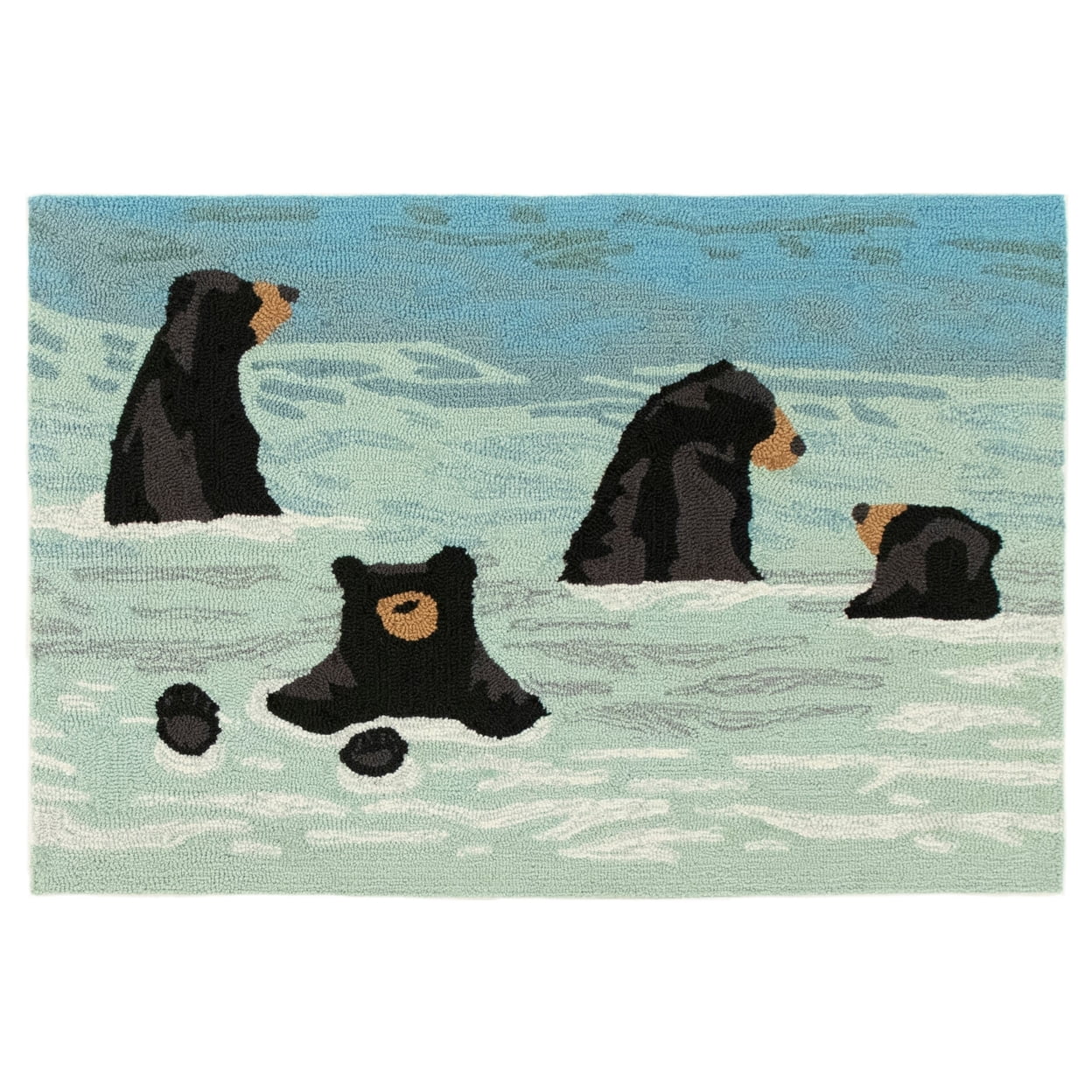Thread Bear Rug Liora Manne Frontporch Water Resistant Bathing Bears Area Rug Indoor ...