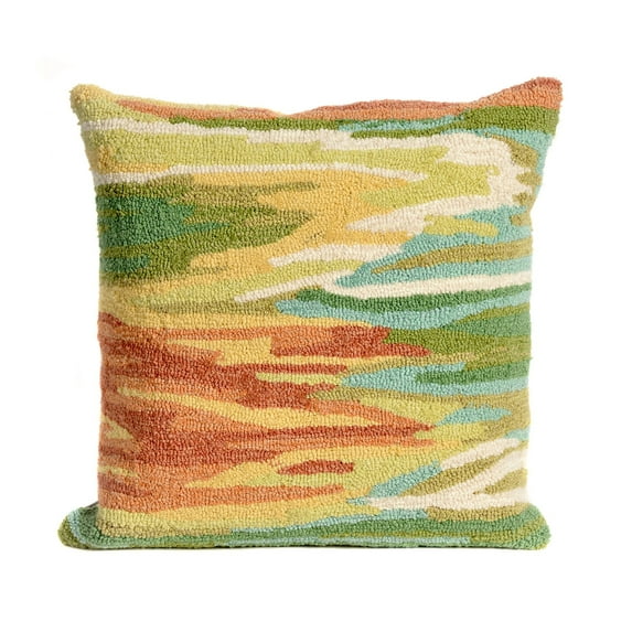 Liora Manne Frontporch Watercolor Indoor Outdoor Decorative Pillow Green