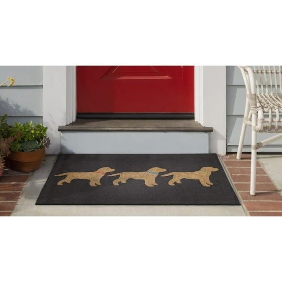 Liora Manne Frontporch Yellow Labs Indoor Outdoor Rug Charcoal