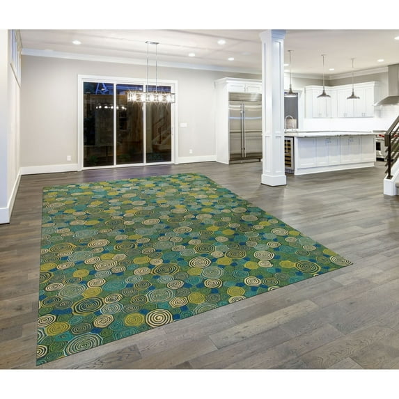 Liora Manne Indoor Outdoor Area Rug 100% Polyester Giant Swirls Marina 5x8