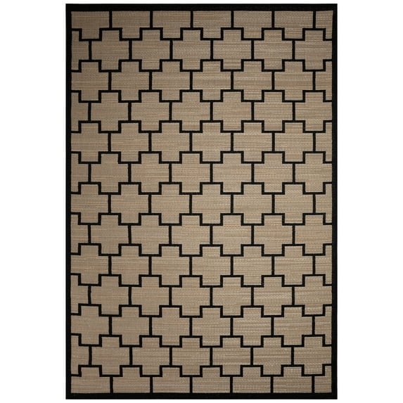 Liora Manne Katonah Tile Indoor Outdoor Rug Natural Low Profile Weather Resistant
