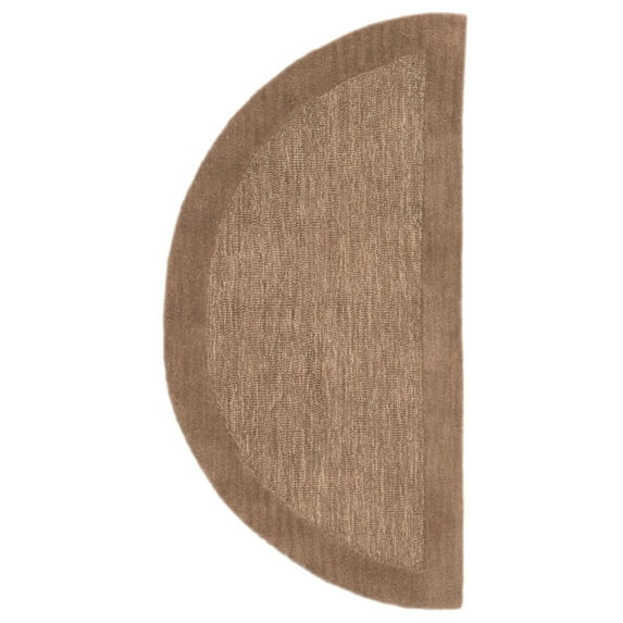 Plow & Hearth 2' x 4' Madrid Banded Half-Round Hearth Rug, in Chocolate