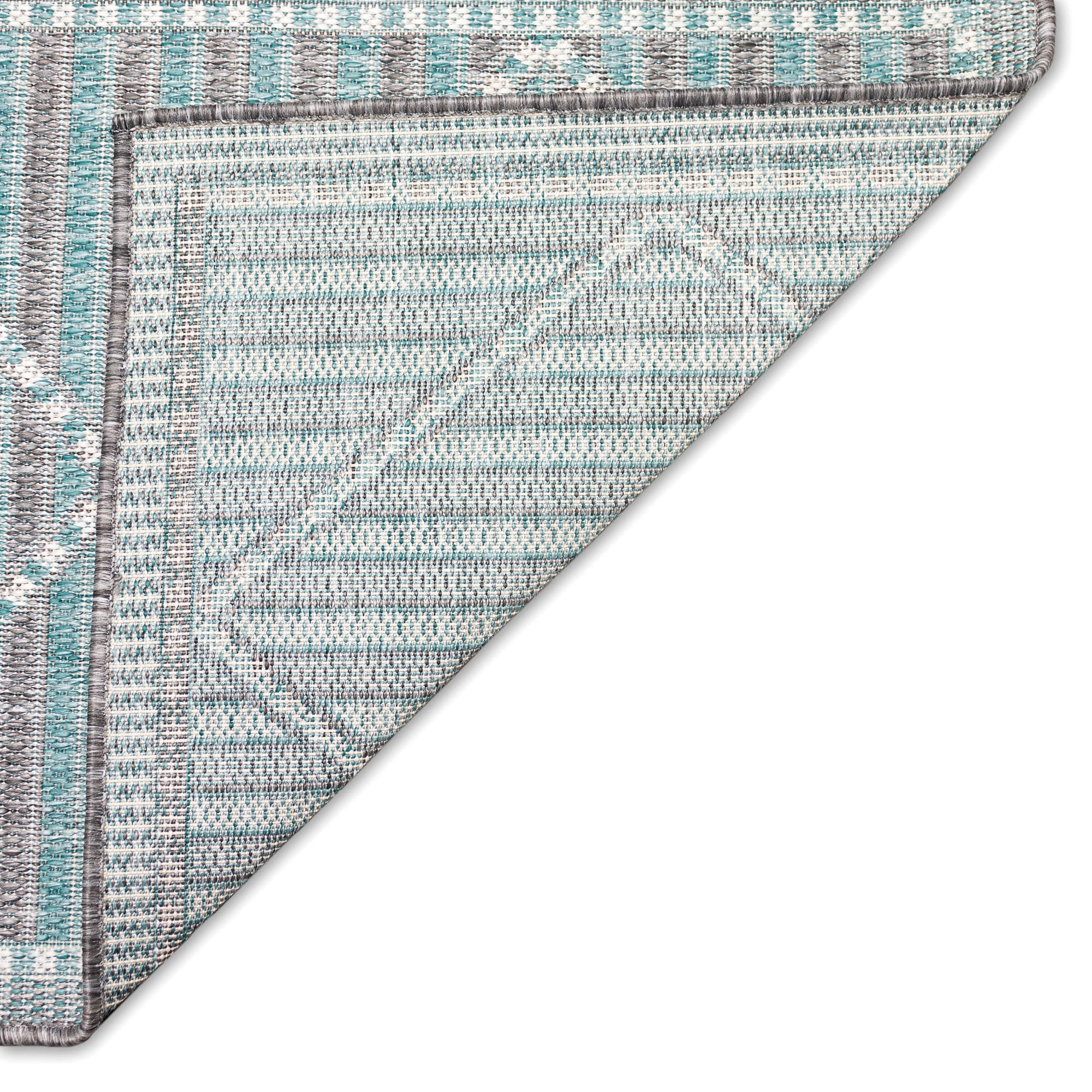 Aqua Diamond Flat Woven Indoor/Outdoor Rug