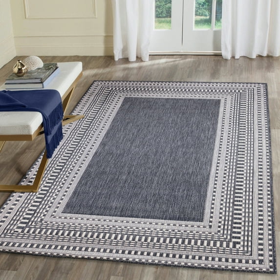 Liora Manne Malibu Area Rug Navy 100% Polypropylene Indoor Outdoor 5x7