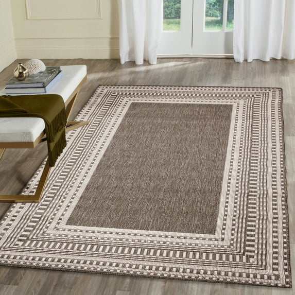 Liora Manne Malibu Etched Border Indoor Outdoor Area Rug Neutral