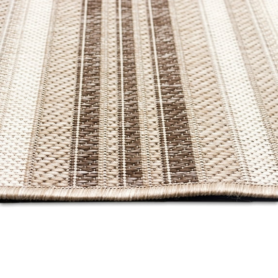 Liora Manne Malibu Faded Stripe Indoor/Outdoor Rug Neutral 1'11" x 7'6" 0.25 - 0.5 inch 8' Runner Indoor,Outdoor,Runner Natural,Ivory