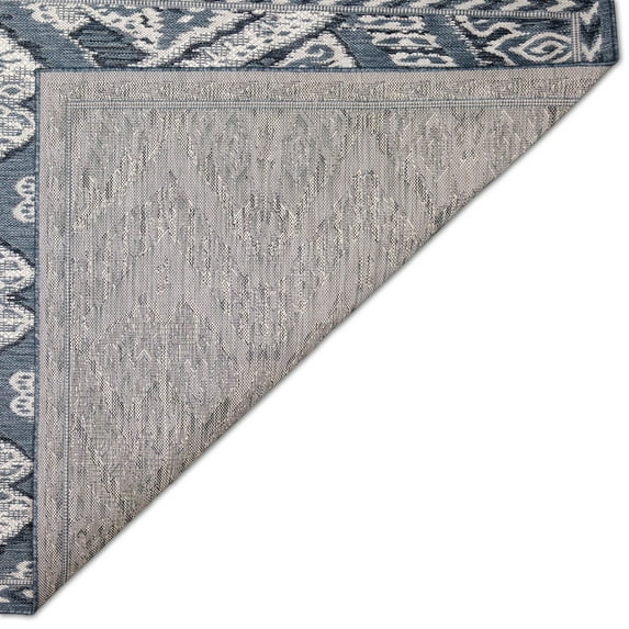 Liora Manne Malibu Ikat Area Rug Navy 100% Polypropylene Indoor Outdoor 5x8