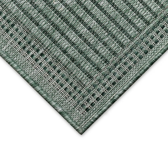 Liora Manne Malibu Simple Border Indoor/Outdoor Rug Green 1'11" x 7'6" 8' Runner Runner, Outdoor, Indoor Ivory, Green Rectangle