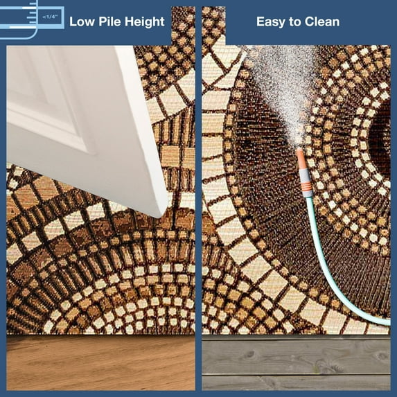 Liora Manne Marina Circles Indoor Outdoor Area Rug Brown