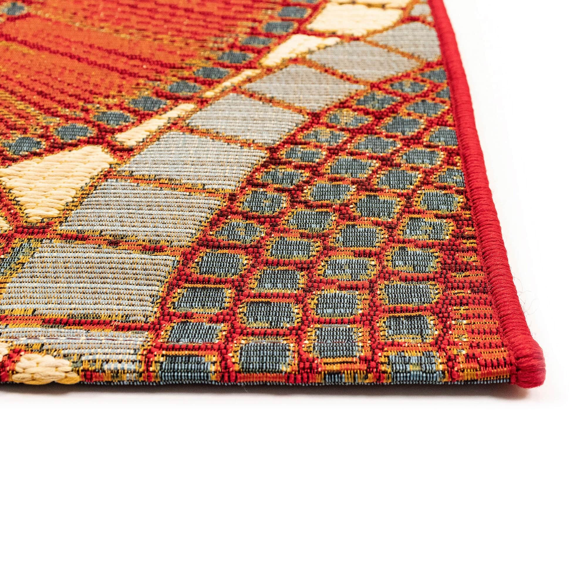 Saffron Round Flat Woven Synthetic Indoor/Outdoor Rug