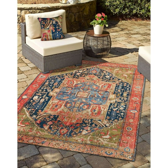 Liora Manne Marina Heriz Red Area Rug Indoor Outdoor Soft Durable 5x7