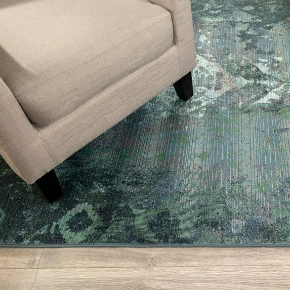 Liora Manne Marina Kermin Area Rug Blue Indoor Outdoor 100% Polypropylene 5x7