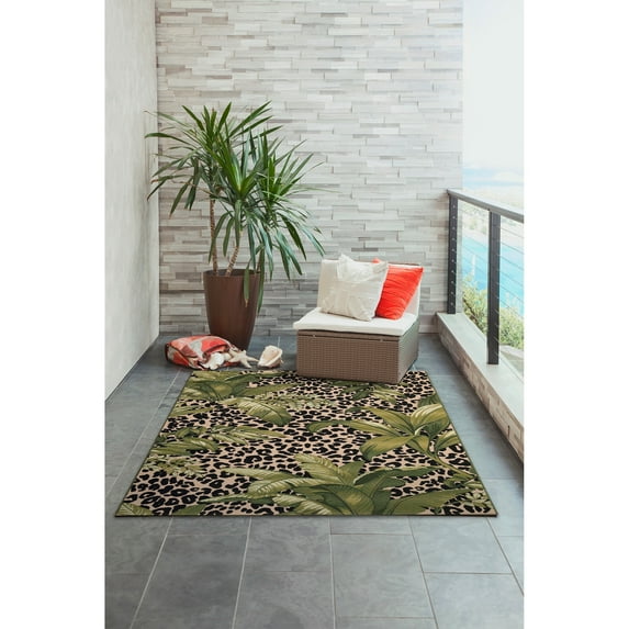 Liora Manne Marina Safari Area Rug Green Indoor Outdoor 75% Polypropylene