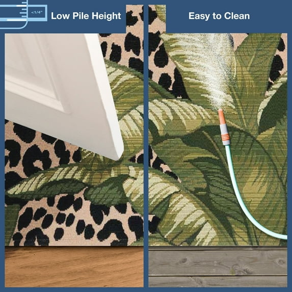 Liora Manne Marina Safari Area Rug Green Indoor Outdoor 75% Polypropylene