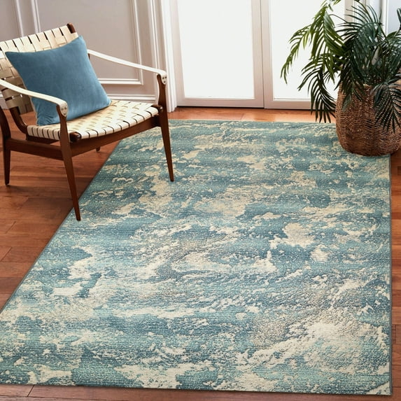 Liora Manne Marina Stormy Sea Abstract Indoor/ Outdoor Area Rug 3'3" x 4'11" 3' x 5' Indoor,Outdoor,Accent Rectangle