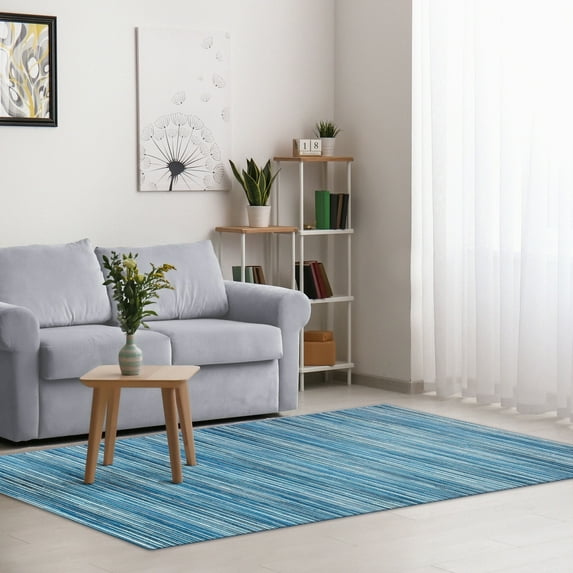 Liora Manne Marina Stripes Area Rug China Blue Indoor Outdoor 75% Polypropylene