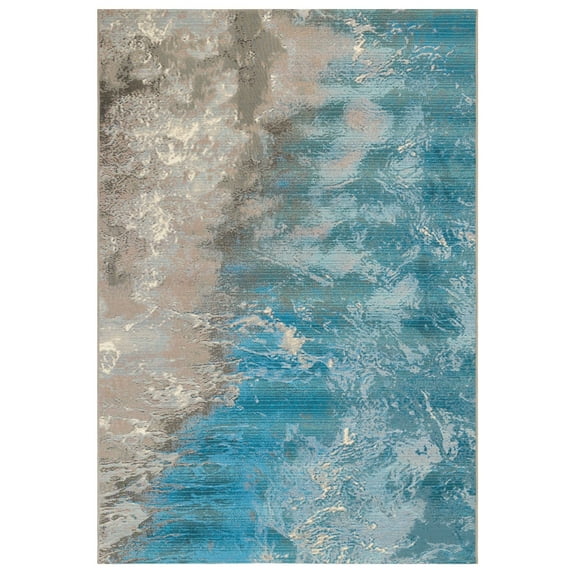 Liora Manne Marina Surf Indoor Outdoor Area Rug Ocean 100% Weather Resistant 5x7
