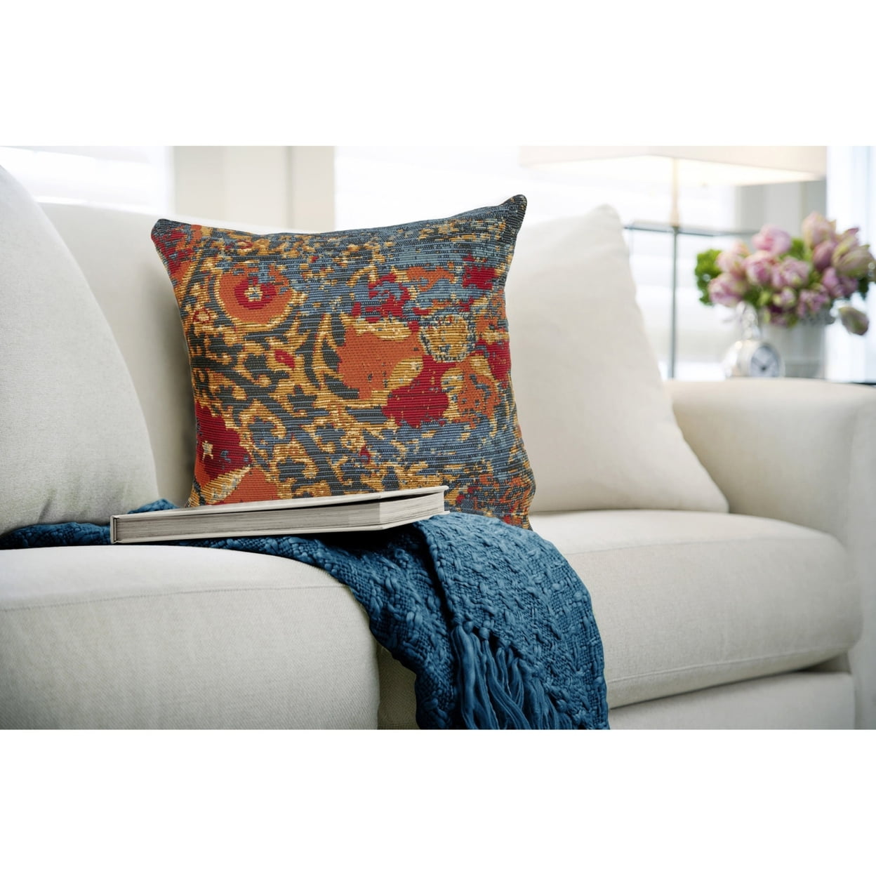 Marina Blue and Red Indoor/Outdoor Decorative Pillow