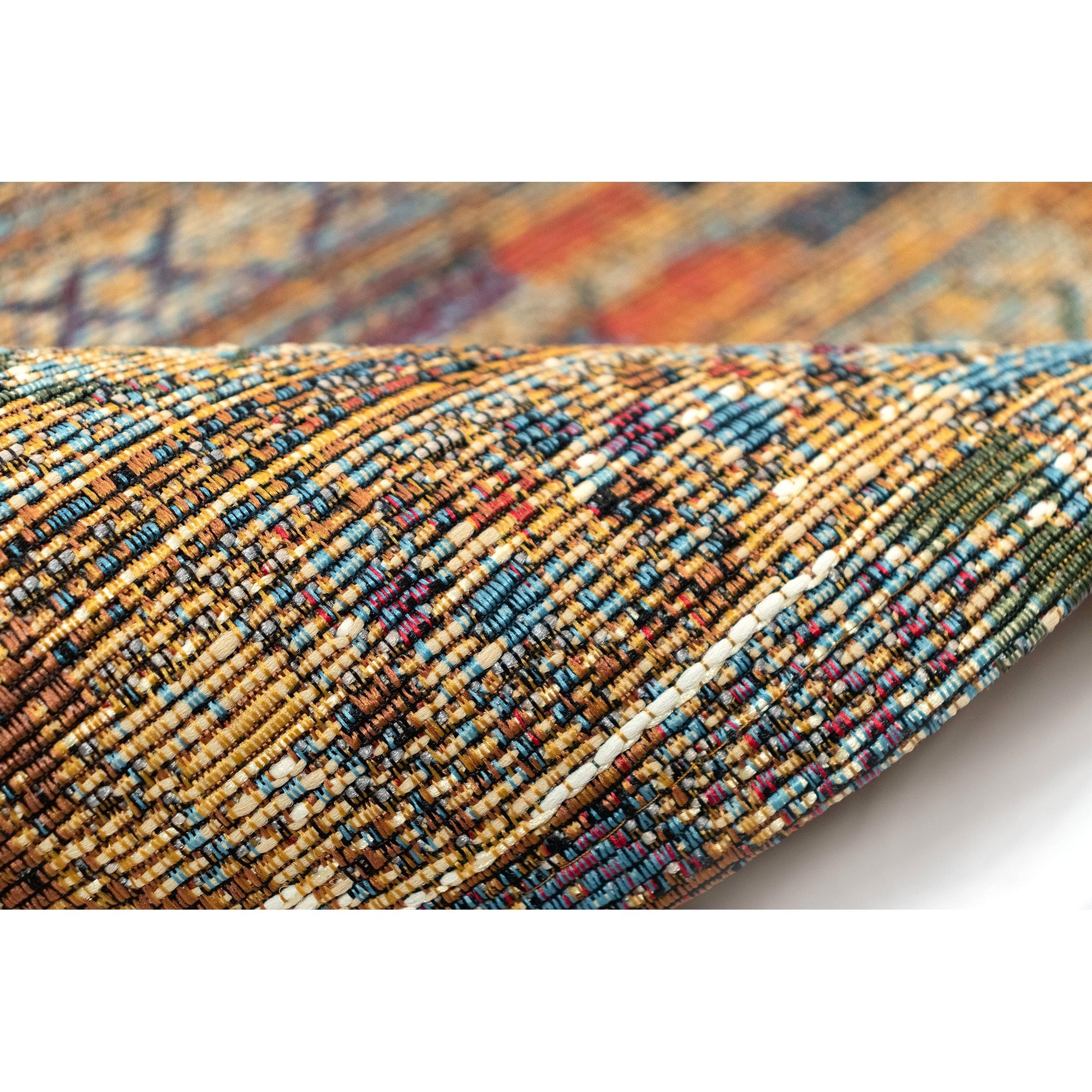 Sunset Gold Flat Woven 8' x 10' Synthetic Stripe Area Rug