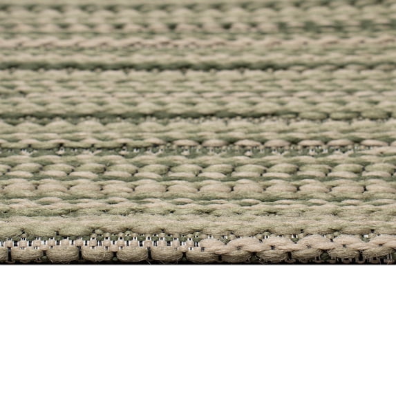 Liora Manne Miranda Green Stripe Indoor Outdoor Area Rug 65% Polypropylene 5x7