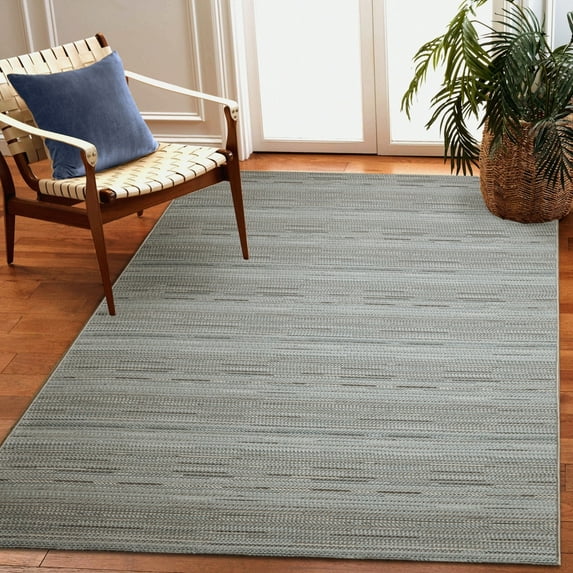 Liora Manne Miranda Indoor Outdoor Rug Denim Stripe 65% Polypropylene 5x7