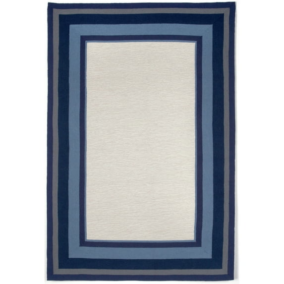 Newport Border Rug-Color:Marine Blue/Multi,Size:11'6"Lx8'3"Wx0.375"H