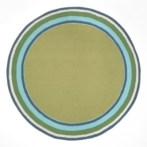 Newport Border Seaside Rug-Color:Green/Multi,Size:8'Lx8'Wx0.375"H