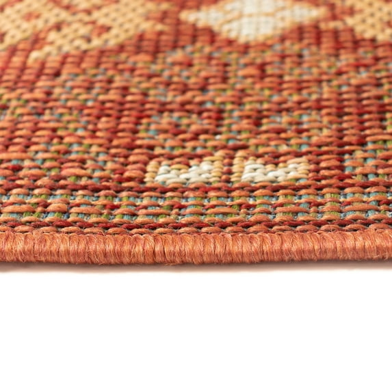 Liora Manne Patio Area Rug Red 100% Polypropylene Indoor Outdoor 5x8 Feet