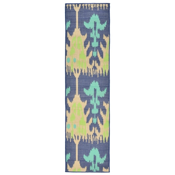 Liora Manne Playa Ikat Blue Indoor/Outdoor Runner Rug 23" x 7'6"