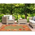 thumbnail image 1 of Liora Manne Ravella Area Rug Indoor Outdoor Moss Green Falling Leaves 5x8, 1 of 5