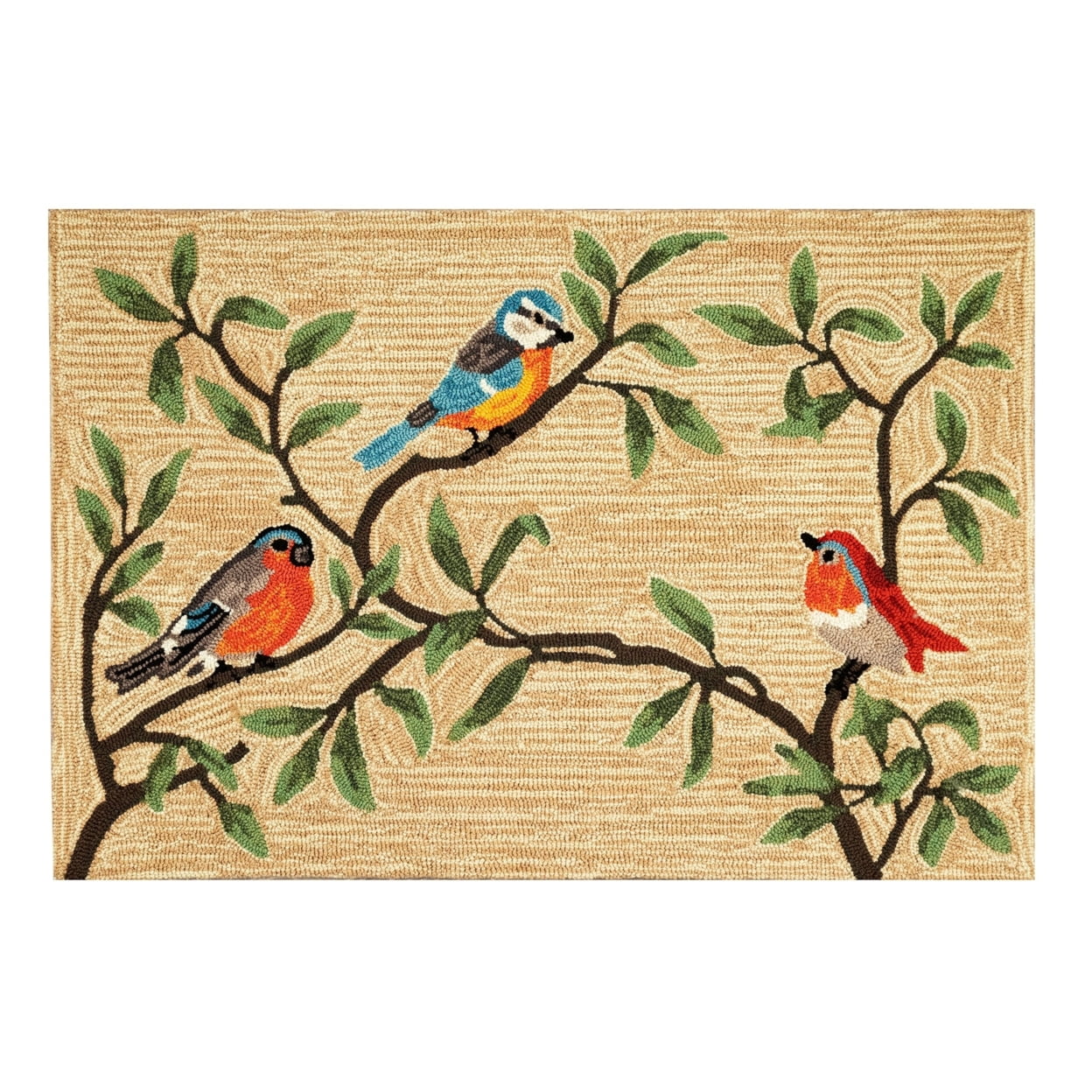 Liora Manne Ravella Area Rug Indoor Outdoor Natural Birds on Branches ...